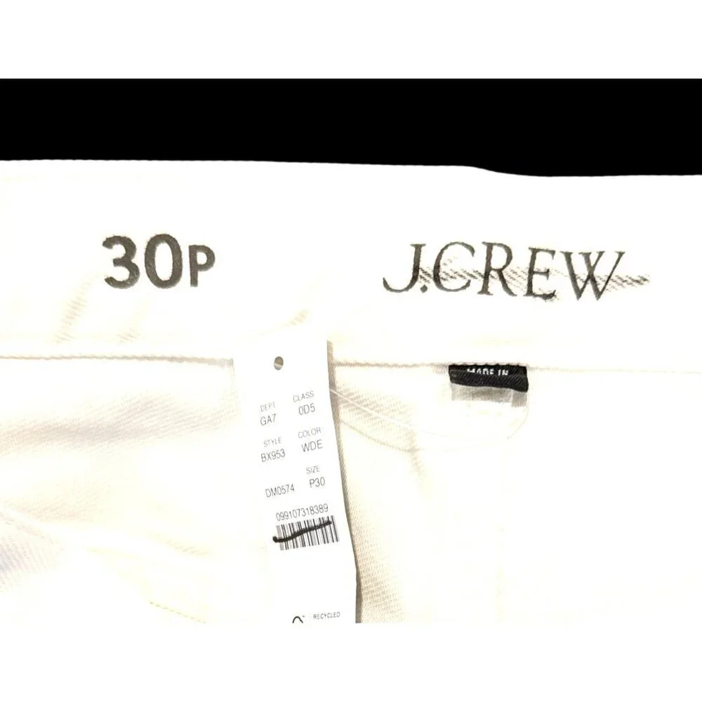 J. Crew Women's Petite High Rise Super Wide Jeans White 30 Petite NWT